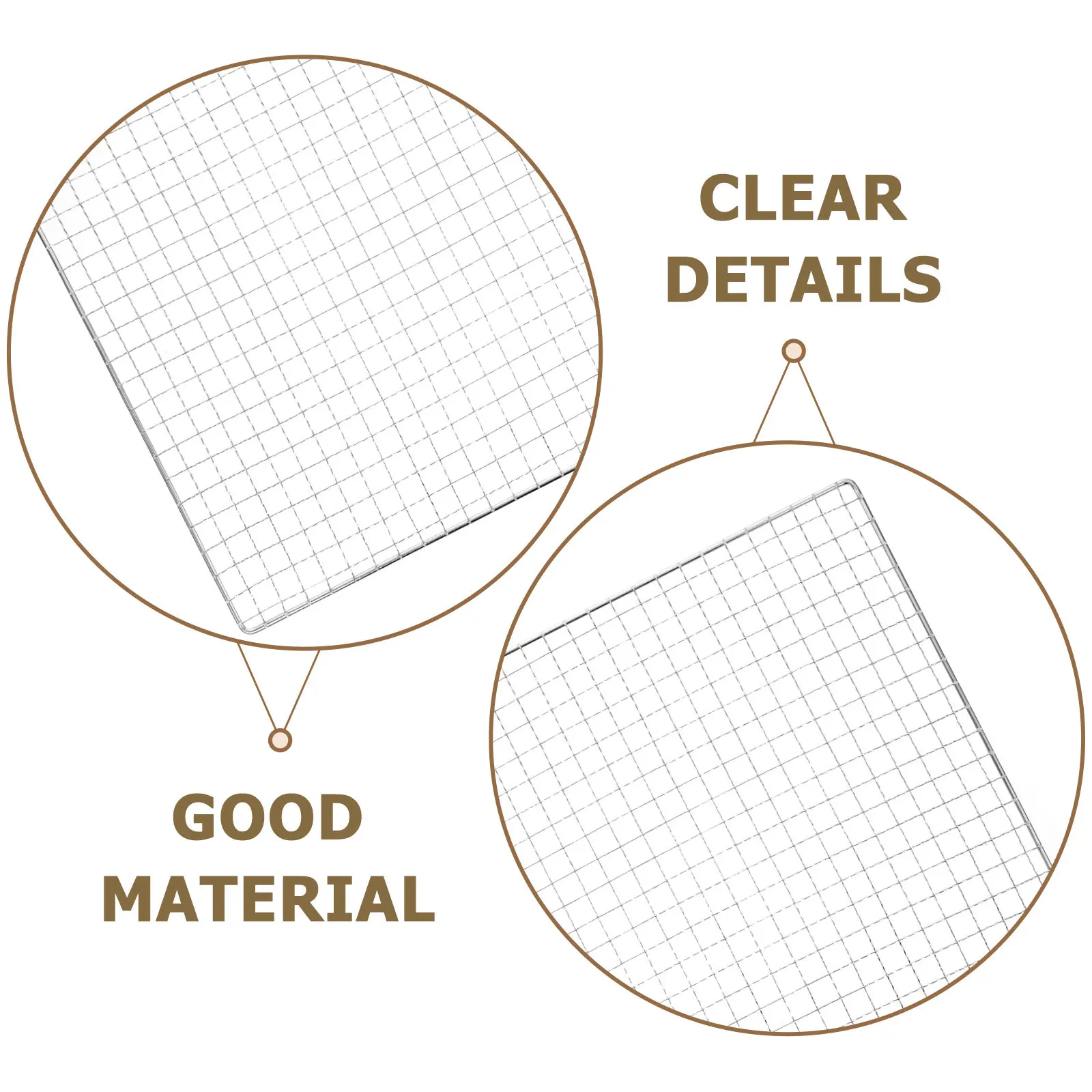 1Pcs Stainless Steel Barbecue Net Grill Mesh Pad High Temperature Resistant Lightweight Grill Sheet for Camping