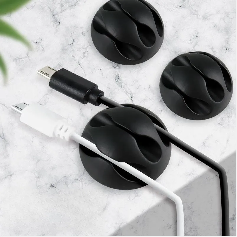 USB Cable Organizer Self-adhesive Cable Clips Silicone Wrapper Wire Fixer Wire Management for Home Car Interior Accessories - Image 4