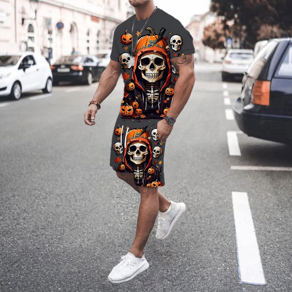 2024 Summer New Fashionable Printed Men's Shorts Set Quick Drying Breathable Sports Set Short Sleeve Set Men's Jogging Set