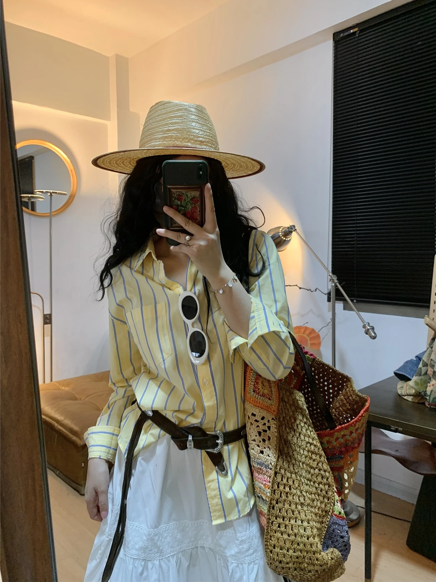 

Повседневная полосатая рубашка QinEition для женщин: легкая, дышащая, свободного кроя, с длинным рукавом