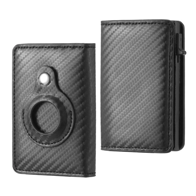 Hot Smart Air Tag Wallet Men RFID ID Credit Card Holder Pop up Aluminum Wallets PU Leather Carbon Fiber Airtag Case Money Cover