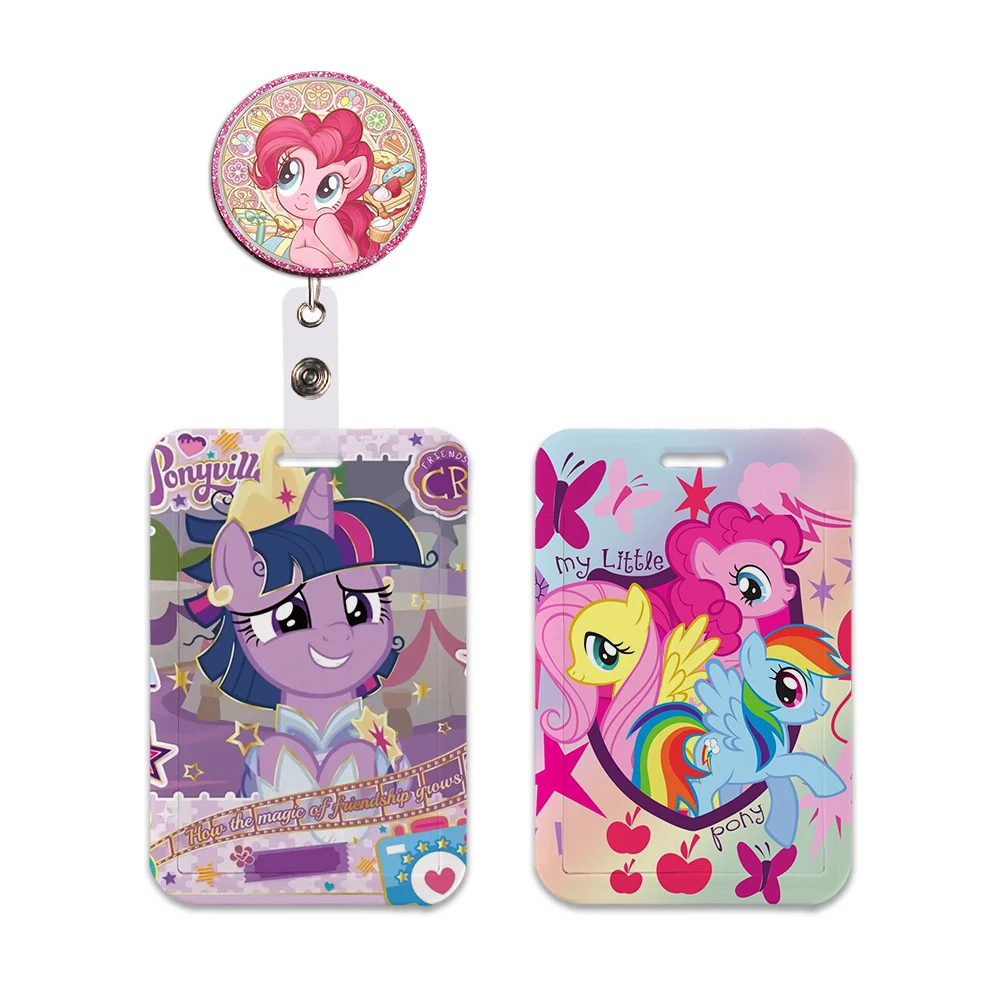 Picture 5: Cartoon Little Pony ID Badge Holder Neck Strap Pendant Door Card Holders Lanyards Girls Lanyard Student Kids Credential Holder