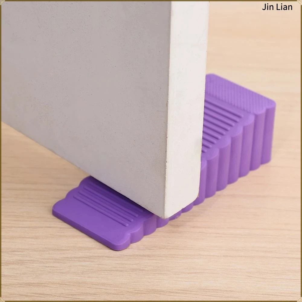 Reusable Rubber Door Plugs Safety Anti-collision Block Wedge Doorstops Door Handle For Home Office Windproof Door Rear Retainer