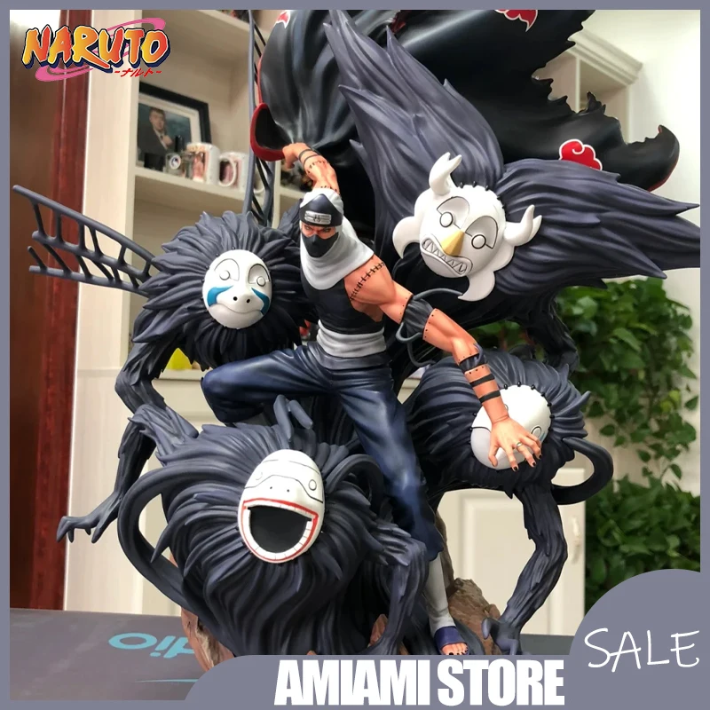 

42 см Наруто Акацуки Сасорри Какuzu Сопроводная сцена GK Статуя Эпическая большая диорама из смолы Модель Шедевр Коллекционный подарок