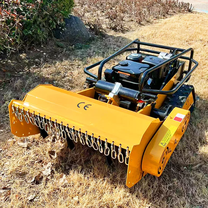 Customized Crawler Lawn Mower for Rough Terrains   Remote Control Automatic Large Fuel Tank Key Engine Component