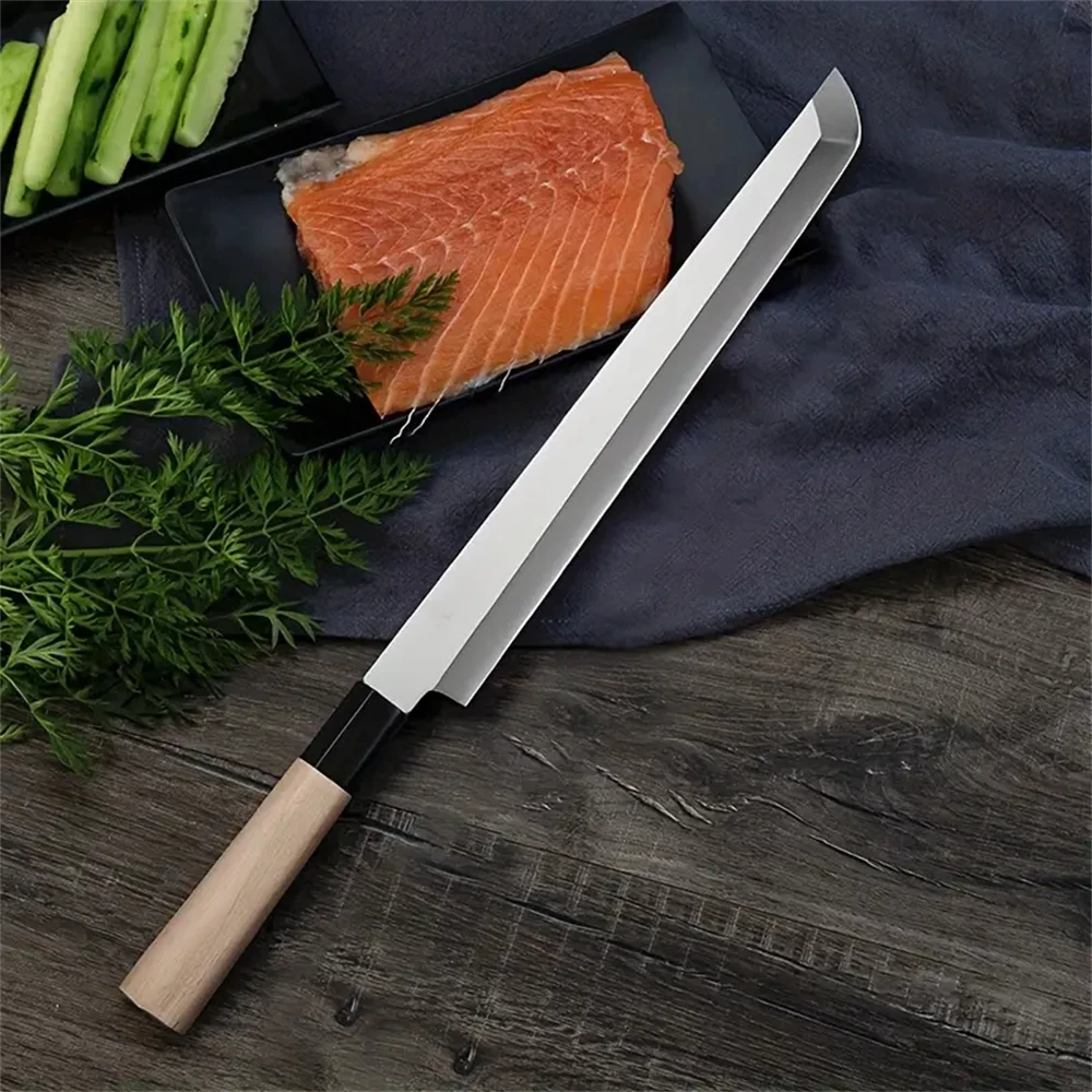 Cuchillo de Sashimi de salmón forjado hecho a mano, cuchillo para cortar, cuchillo de cocina, cuchillo de Chef, cuchillo de carnicero, cuchillo para cortar carne, herramienta de cocina