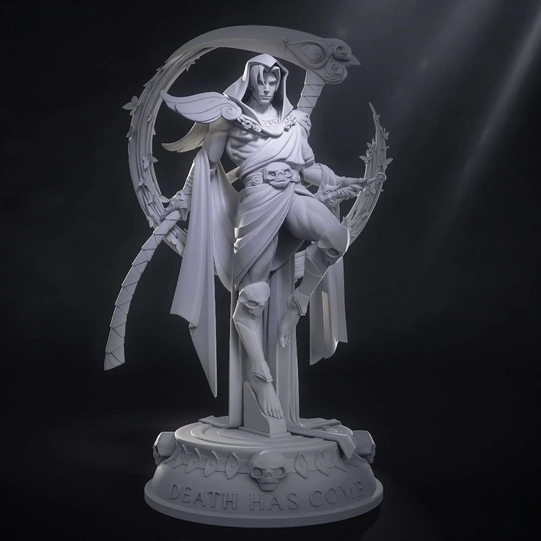 Dark God of Death 3D Printed GK Statue, Underworld Reaper Figure DIY Coloring Self-assembly Miniature Sculpture