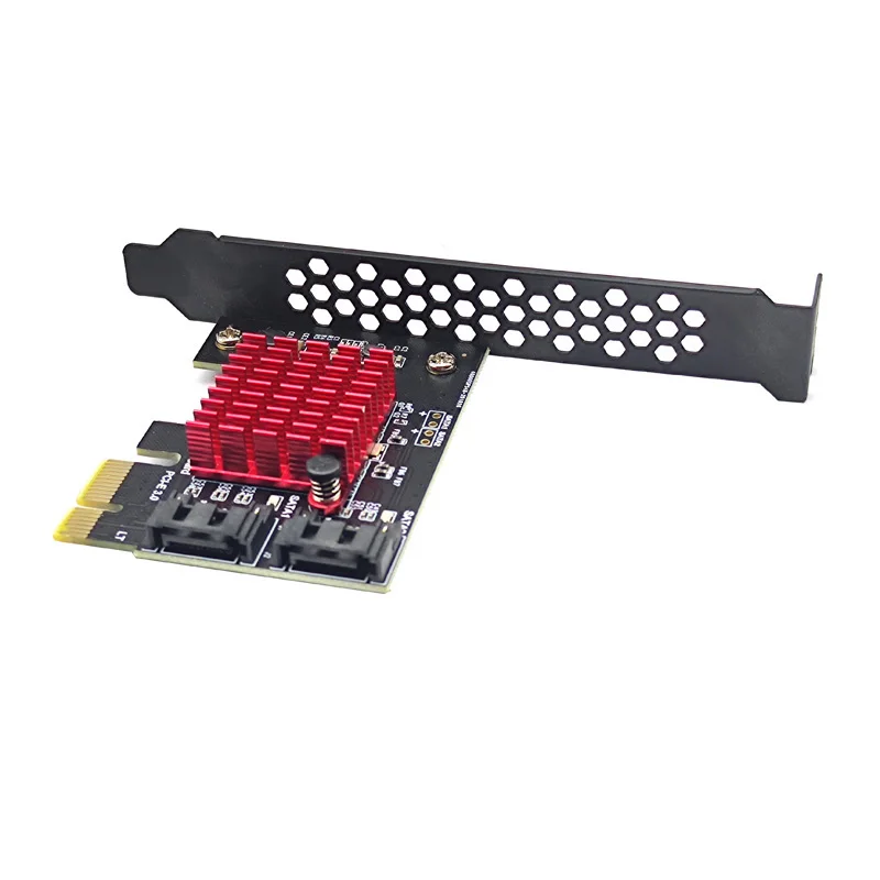 محول PCIe إلى منفذين SATA 3 III 3.0 6Gbps SSD pcci-e PCI Express x1 لوحة تحكم بطاقة توسيع دعم x4 x6 x8 x16 Riser