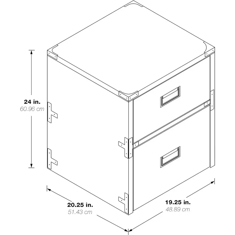 Home office 2 drawer file cabinet, 20.25 inches deep x 19.25 inches wide x 24 inches high lapis lazuli blue