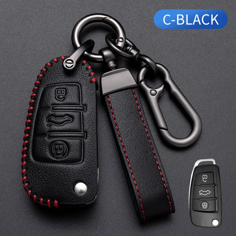 

New Car Flip Key Cover Case For Audi C5 C6 R8 A1 A3 A4 A5 A6 A7 Q3 Q5 Q7 S6 B6 B7 B8 8P 8V 8L TT RS RS3 S3 Sline Accessories