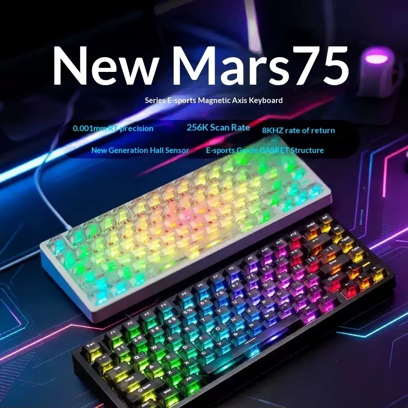 CAROTMAS MARS75 Series Magnetic Switch Gaming Keyboard 75% 8K Polling 256K Scanning RGB Wired