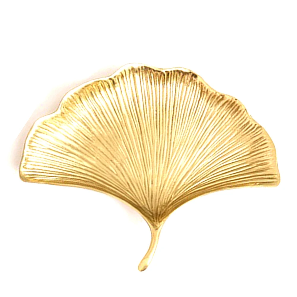 Gold Jewelry Tray Ginkgo Leaf Trinket Dish Vintage Ring Holder Bowl for Bracelet Earring Necklace Organizer Decorative