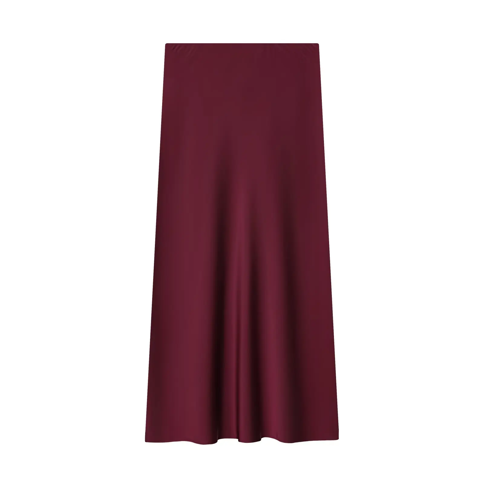 JNLEAOG Autumn New Women's Fashion Silk Satin Straight Midi Skirt Simple Stylish Fashionable Polyester Fiber Casual Skirt