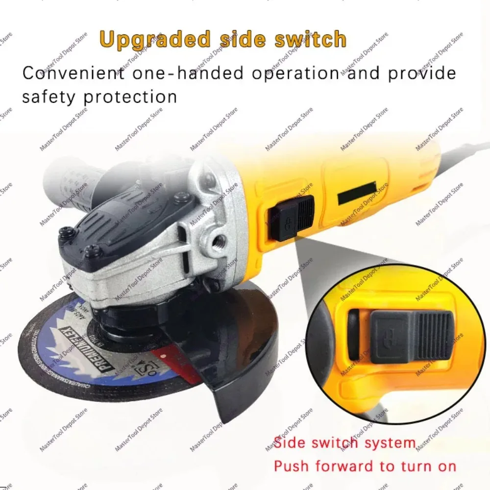 Home 115/125 Electric Angle Grinder Multi-Function Side Switch Hand Small Cutting