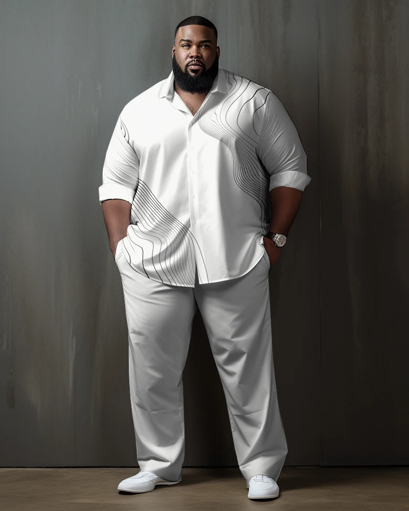 Biggmans-Haut de chemise à manches longues pour hommes, tenue de soirée, grande et grande taille, été, loisirs, mariage