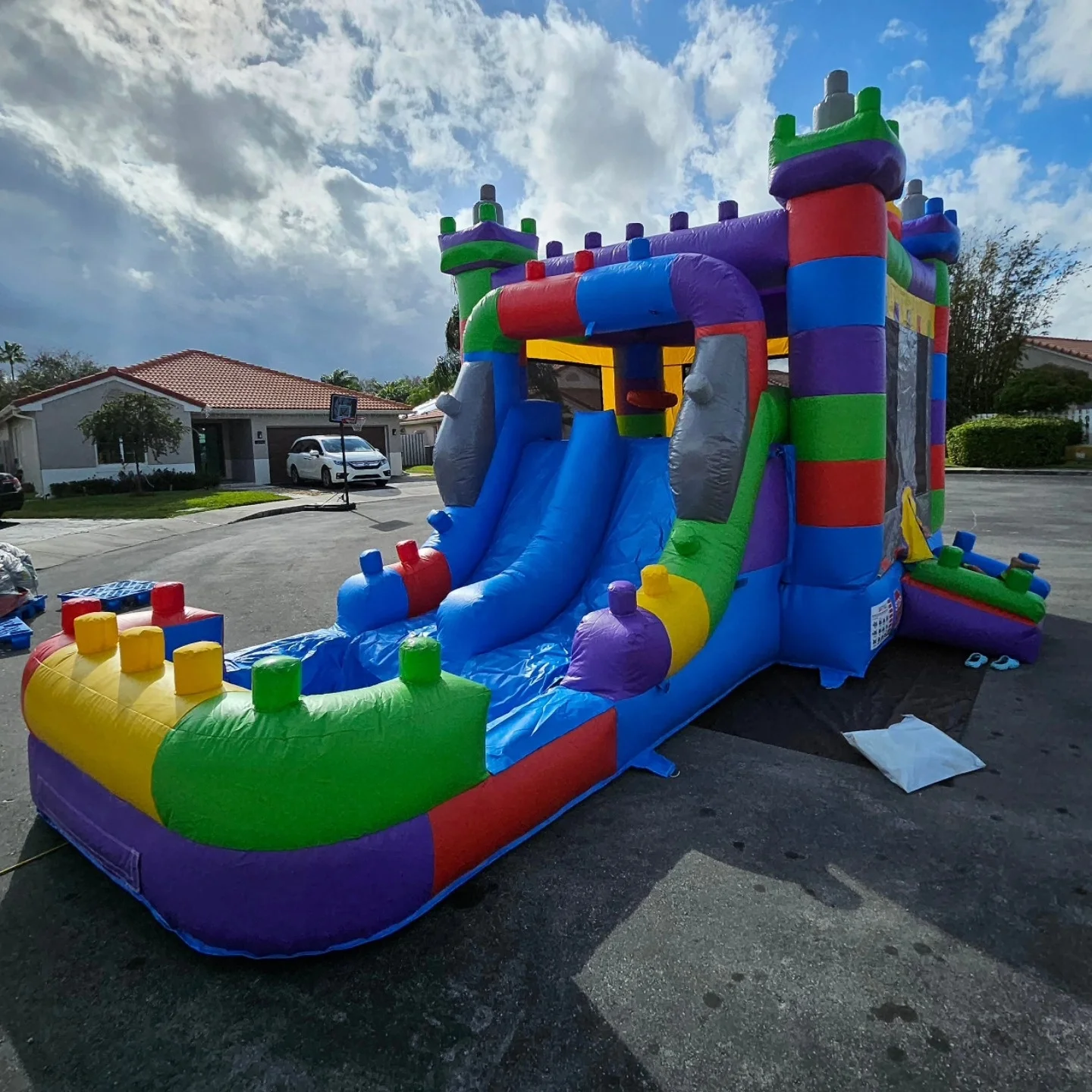 

Outdoor 20X13ft Large Commercial Combo Bounce House With Water Slide Kids Inflatable Bouncy Castle With Pool Wet/Dry for Party
