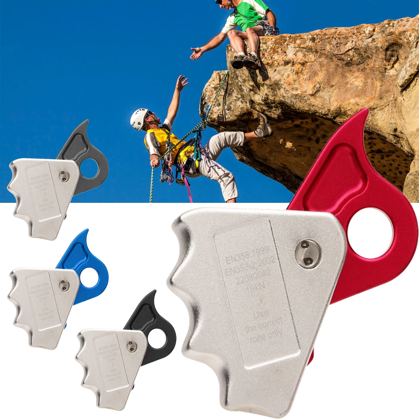 Aluminum Outdoor Rope Grabbers Climbing Fall Protection  Automatic Locking Carabiners Rescue Rope Grab Protective Gear