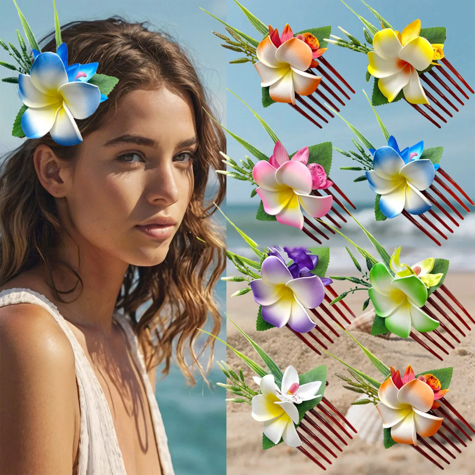 

Sweet Flower Side Clip Bohemian Style Hair Clip Vacation Headwear Girls Hairpin Women Temperament Headwear Hair Accessories