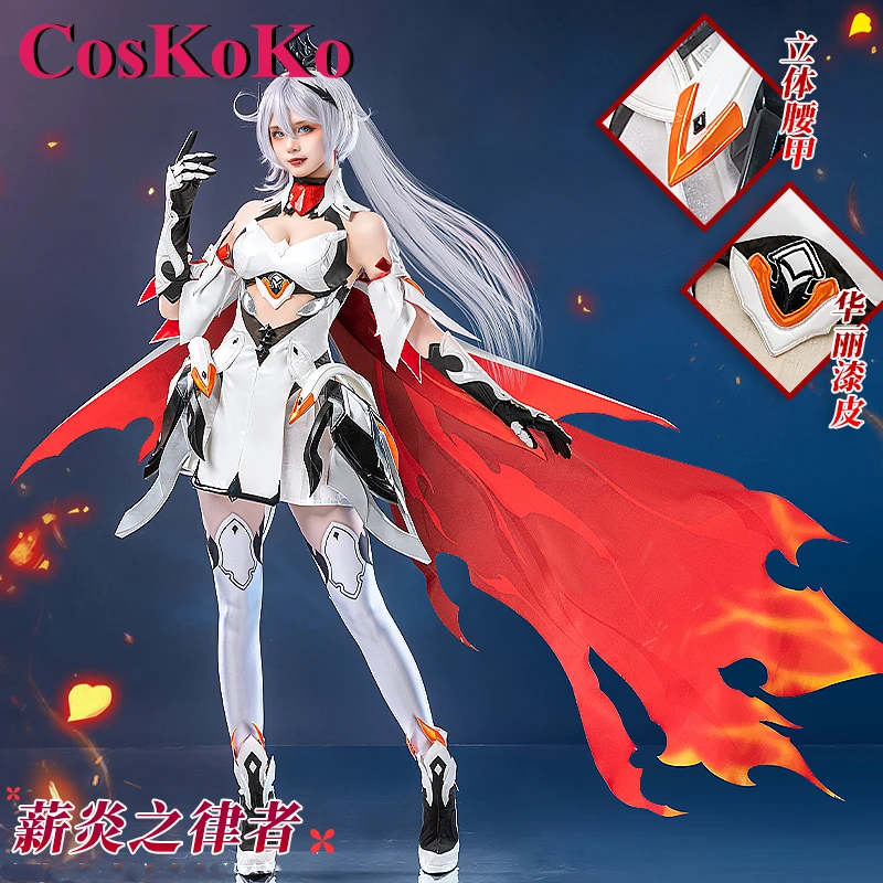 CosKoKo Kiana Kaslana Cosplay Anime Game Honkai Impact 3rd Costume Gorgeous Elegant Combat Dress Halloween Role Play Clothing