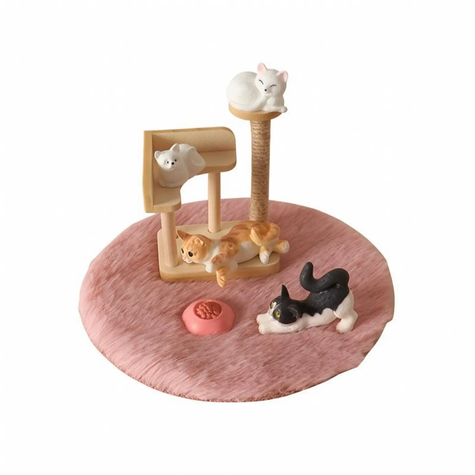Resin Cat Climbing Shelf Miniature Building Kit for Dollhouse Accessories Collectible Tabletop Decor