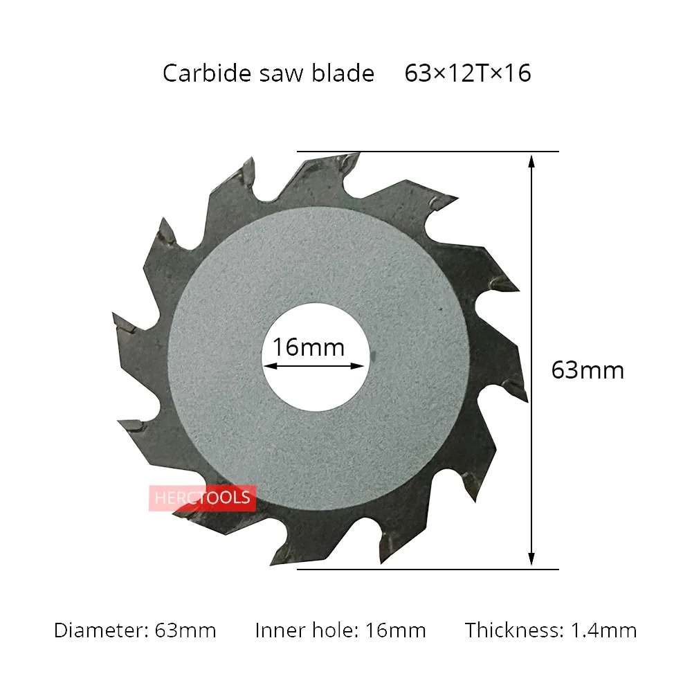 63 mm Circular Saw Blade, Alloy High-Speed Steel Diamond Resin Woodworking Saw Blade, Mini Table Saw Cutting Small Saw Blade view 4