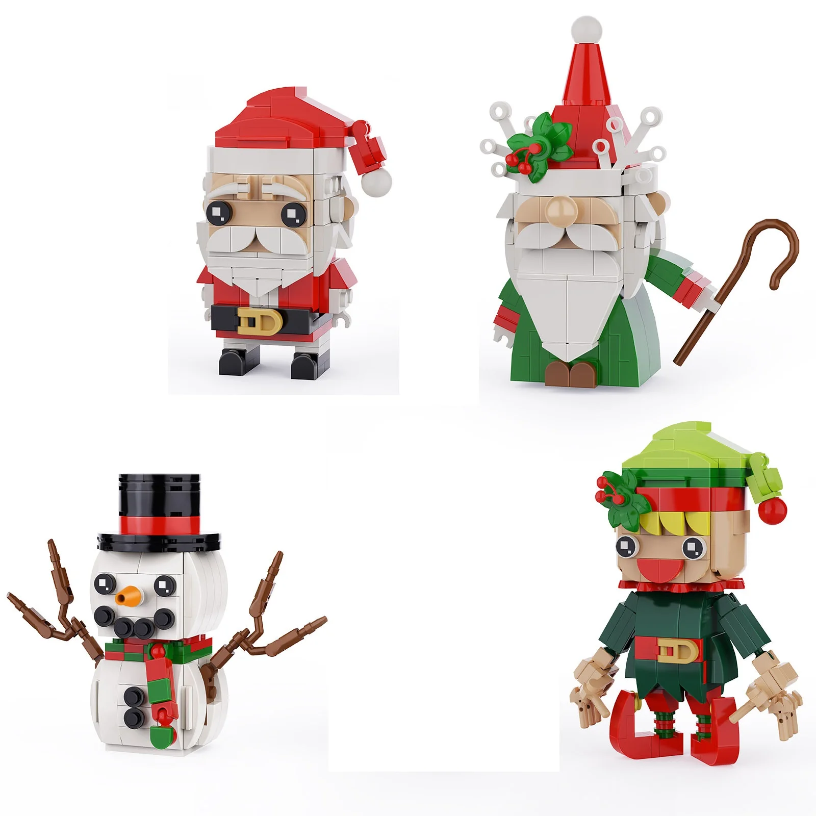 

Christmas Building Blocks Santa Claus,Snowman,Elf and Gnome Building Bricks headz Toys Ornaments Xmas Gifts Blocks Bricks Set