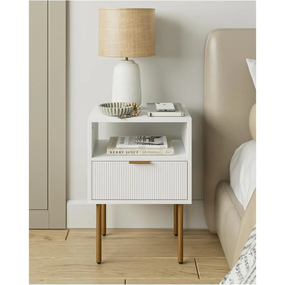 

Night Stand,Bedside Furniture,Side Table with Drawer and Shelf for Bedroom,Living Room