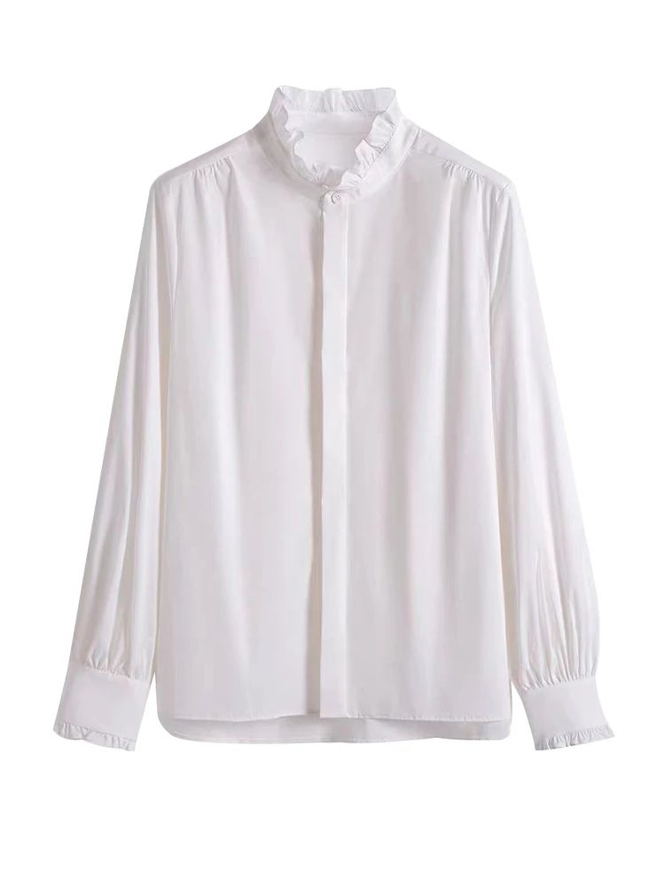 Ele Chiffon irt Faionable Long Sve Gentle Sle Unique Design Women's Premium Faionable irt Spring 2024