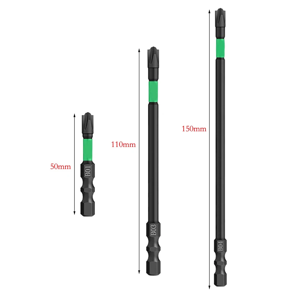 Precision Magnetic Slotted Cross Screwdriver Bit Set for Electrician FPH2 Wide Application Sturdy Construction