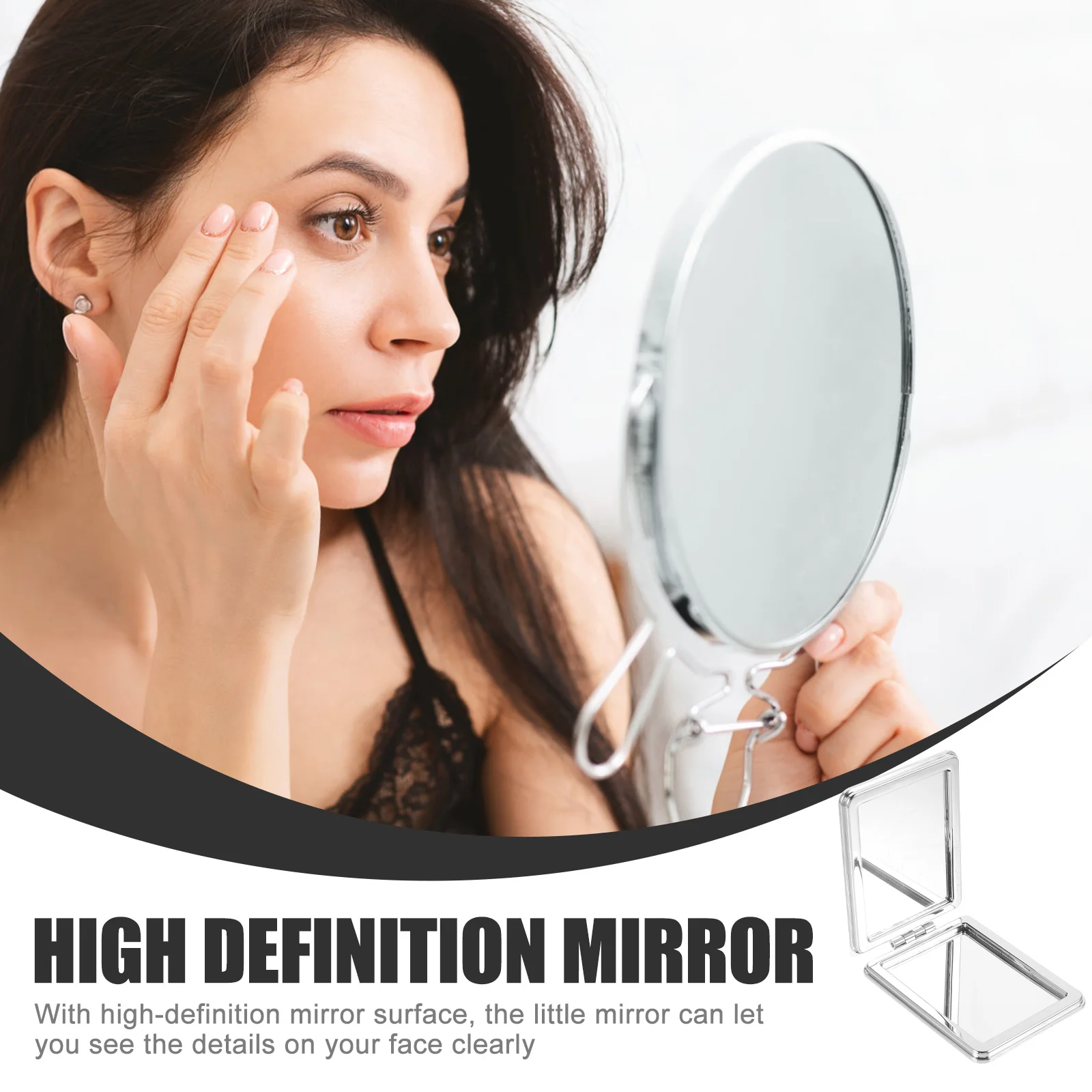 

Compact Vintage Folding Mirror Small Pocket Makeup Mirror Elegant for Purse Travel Date Office Compact Mirrors