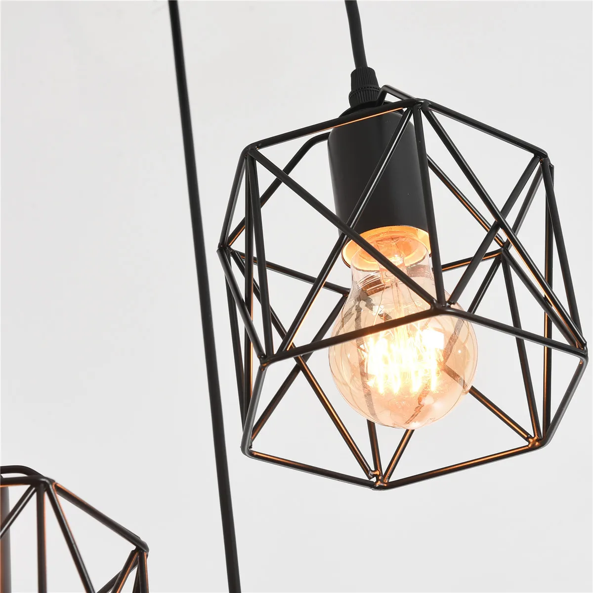 

1Pc Black Retro Industrial Hanging Pendant Light E27 Bulb Base, Kitchen, Restaurant, Bar Counter Chandelier (without Bulb)
