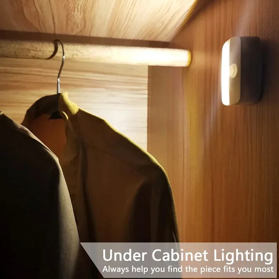 Bewegingssensor Nachtlampje Eu Plug In 220V Batterij Bewegingsmelder Led Nachtlamp Voor Slaapkamerkast Keuken Toilettrap