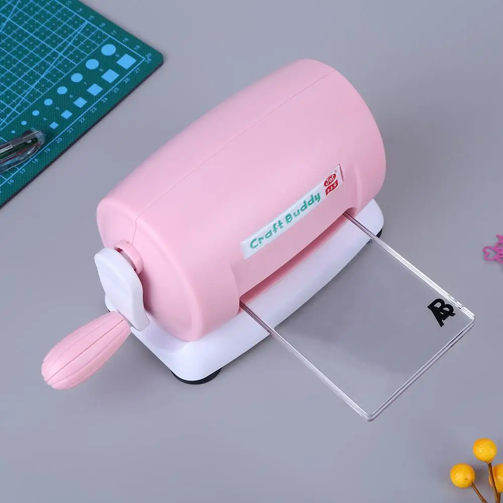 

Plastic Manual Die Cutting Machine Portable DIY Card Craft Embossing Dies Pink Handmade Photo Decor for Card Making Scrapbooking