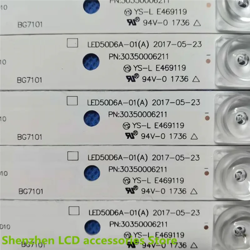 6LED 495 مللي متر LED شريط إضاءة خلفي ل LE50A7100L LED50D6-ZC14-01 (أ) (أ) 30350006202 30350006201 30350006205 V500HJ1-PE8 3V 100% جديد