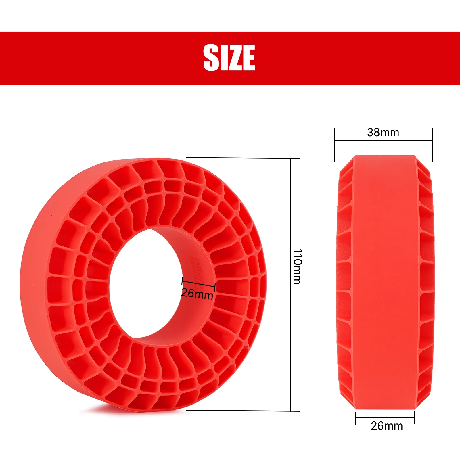 INJORA Silicone Rubber Insert Foam Fit 118-122mm (4.75" OD) 1.9" Wheel Tires for 1/10 RC Crawler