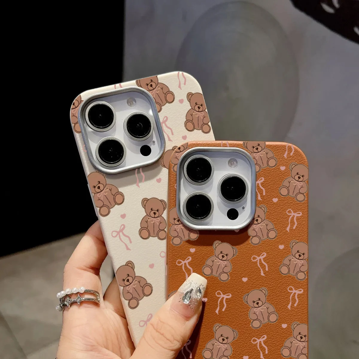 Cute Sweet Heart-Shaped Bow Bear Design Case For Samsung Galaxy A16 A26 A36 A56 A55 A54 A53 S25 Ultra S24 FE S23 S22 Plus Cover view 4