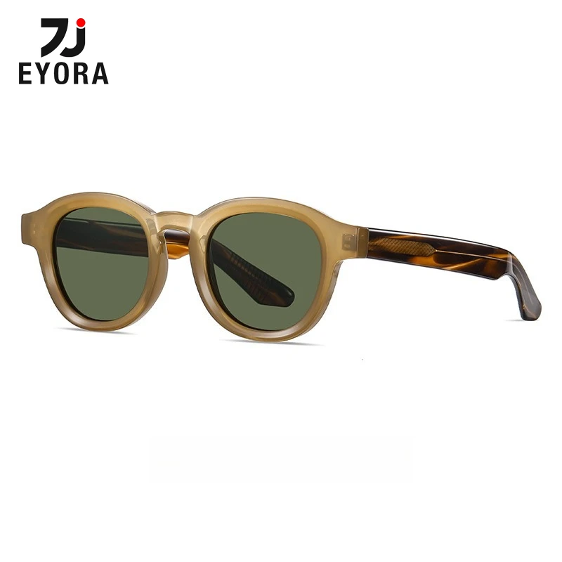 

EYORA Cross-border Bestseller Acetate Polarized Sunglasses Vintage Full Rim Round Anti Blue Ray Sunglasses UV400 Goggles Shades