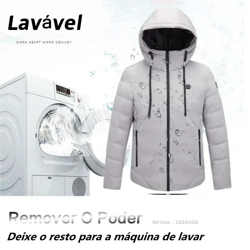 2023 Heated Jacket Men Women Winter Ski Coat Hooded USB Electrical 9 Zone Heated Clothing Waterproof Warm Thermal Jackets M-6XL