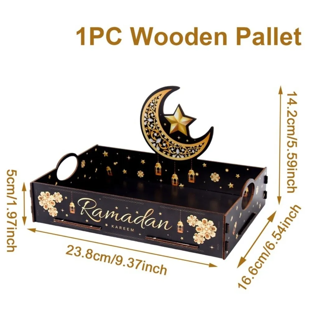 

Black Gold Wooden Tray Wooden Material Storage Function Cake Dessert Box Serving Tray Organizer Design Dessert Container