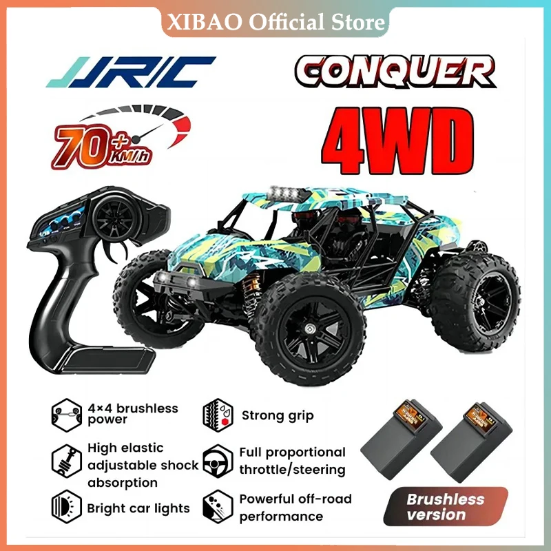 

JJRC-coche Teledirigido Alta Velocidad Para Niños, Camión Monstruo Derrape, 1:14, 70 KM/H 50 KM/H, 4WD, Con Control Remoto LED