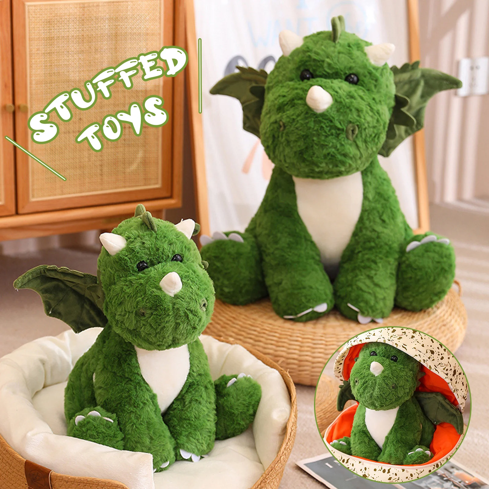 

Милое мультяшное яйцо динозавра, плюшевая игрушка, стильная супермягкая обнимающая кукла для гостиной, дома