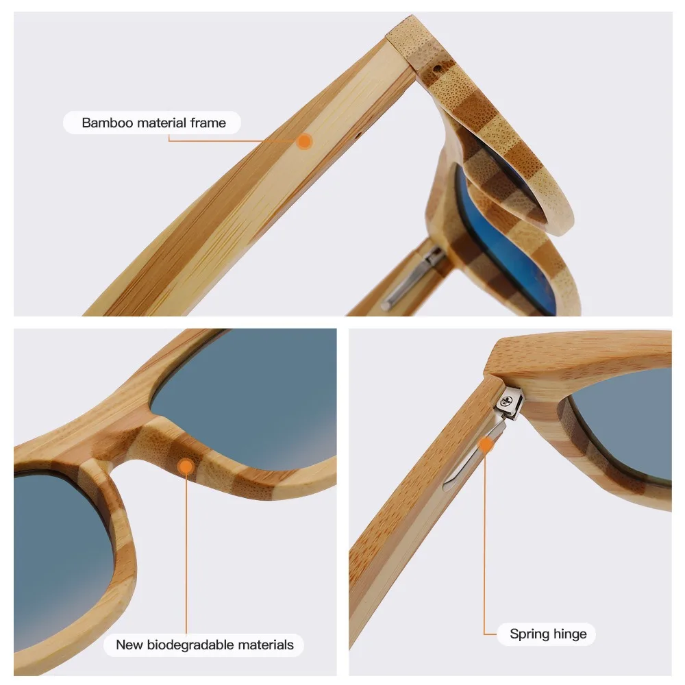 نظارات شمسية مستقطبة أنيقة، نظارات شمسية طيار UV400 للجنسين، ظلال أرجل خشبية كلاسيكية للسفر أثناء القيادة