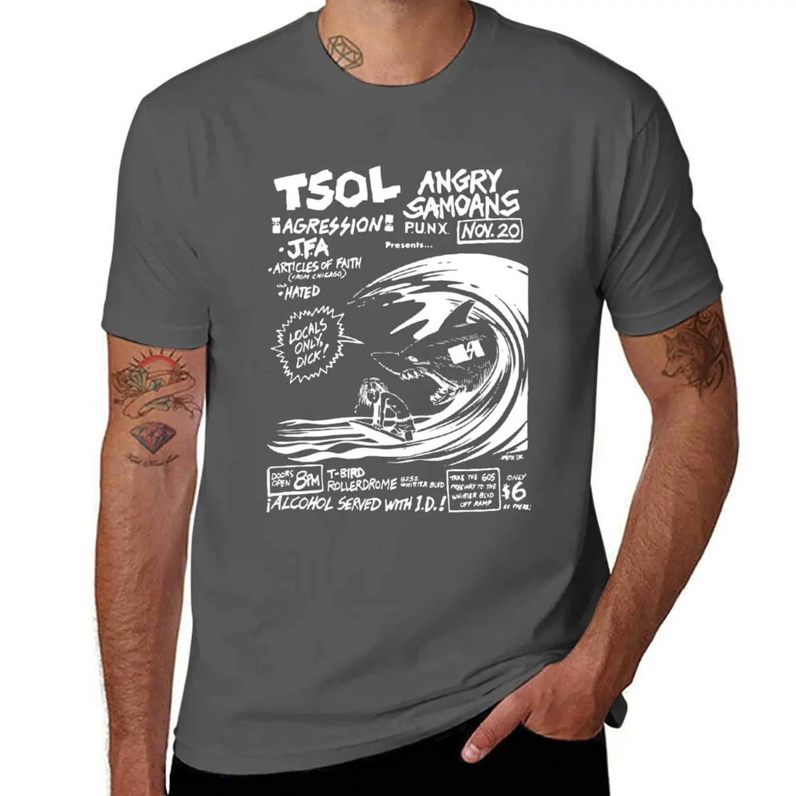 Old 1982 L.A. punk show poster – TSOL & Angry Samoans T-Shirt t shirts designer T-Shirt