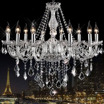AC110V/220V Luxurious Export K9 Clear Crystal Chandelier 6/8/10/12/15/18 Arms Export Class A K9 Crystal Chandeliers