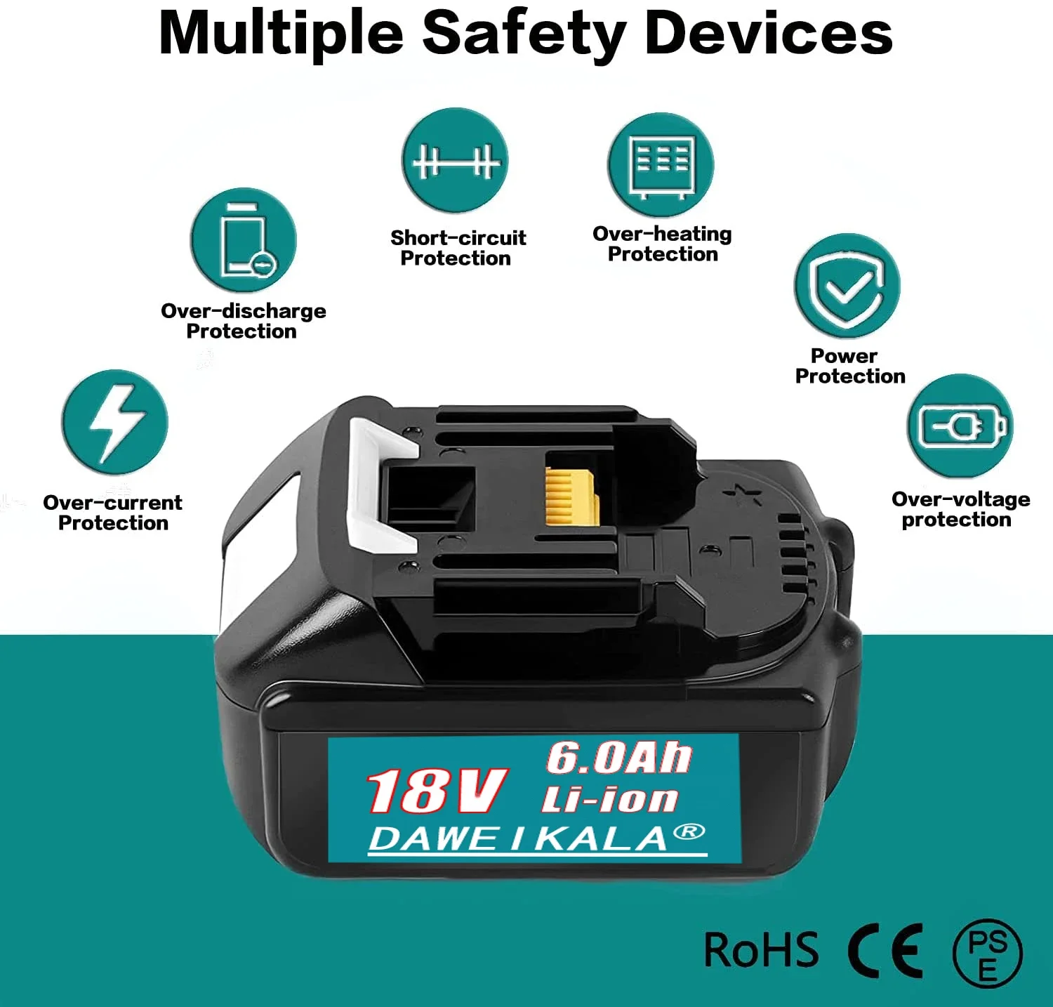 NEW 2023 Original Rechargeable Battery 18V6000mAh Lithium Ion for Makita 18V 18650 BL1860 BL1850BL1840 BL1830 BL1860B+4A Charger