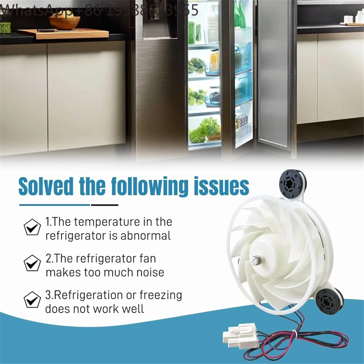 ZWF-30-3 Refrigerator Evaporator Fan Motor for Refrigerator Cooling Fan Motor Replacement Parts DC12V 2.5W-T33C