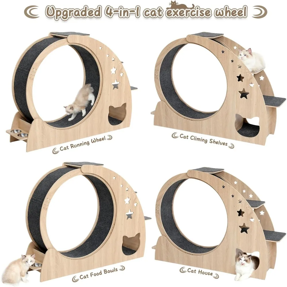 عجلة تمرين القطط الداخلية الكبيرة - جهاز سير عالي الجري مقاس 41.3 بوصة للقطط #2