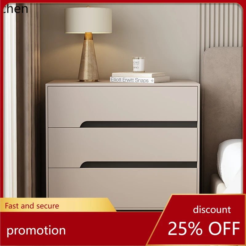 ZMLbedside table all solid wood light luxury master bedroom chest minimalist large storage