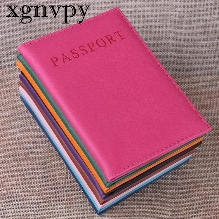 Xgnvpy Funda de cuero para pasaporte, portatarjetas de identificación, funda protectora, billetera para tarjetas de crédito, accesorio Unisex