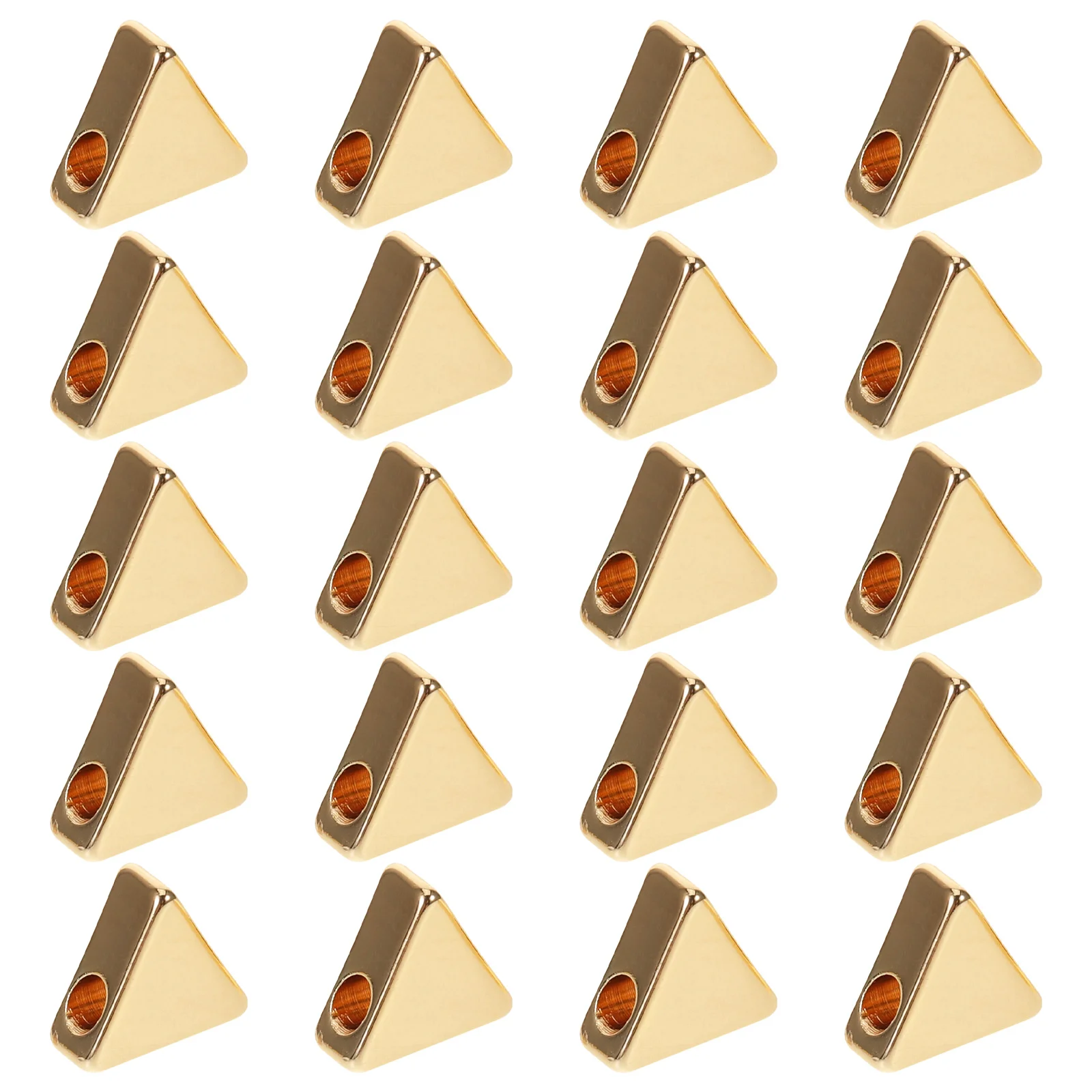 

20Pcs Triangle Spacer Beads Golden Copper Metal Loose Beads for Jewelry Making DIY Crafts Bracelets Necklaces Earrings Supplies